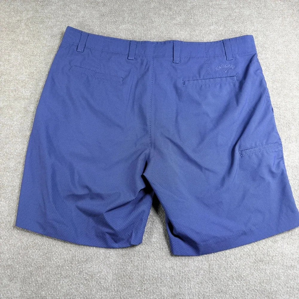Callaway Mens Blue Geometric Micro Print Golf Shorts Size 40 Performance Stretch